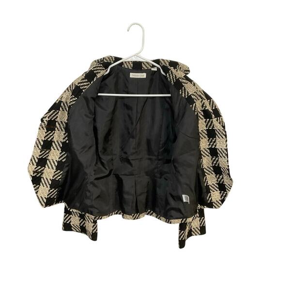 Coldwater Creek Womens Buffalo Check Chenille Jacket Blazer Plaid Sz 4 Small - Picture 3 of 7